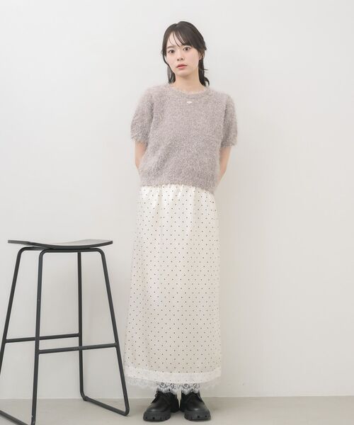 RETRO GIRL(レトロガール)の「半袖ラメシャギーニット(ニット/セーター・レディース・ナチュラル/ベージュ/ブルー・FREE)」の9枚目の写真