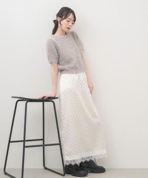 RETRO GIRL(レトロガール)の「半袖ラメシャギーニット(ニット/セーター・レディース・ナチュラル/ベージュ/ブルー・FREE)」の11枚目の写真