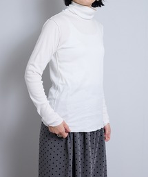 vent blanc（ヴァンブラン）の「VB:denicher デニシェ　60/2 ギザ リヨセル テレコ タートルネック（Tシャツ/カットソー）」
