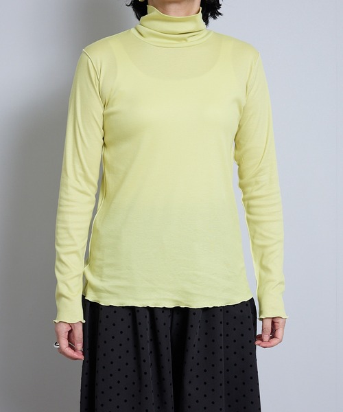 vent blanc(ヴァンブラン)の「VB:denicher デニシェ 60/2 ギザ リヨセル テレコ タートルネック(Tシャツ/カットソー・レディース・ピンク/ブラック/ホワイト/レモンイエロー・FREE)」の3枚目の写真