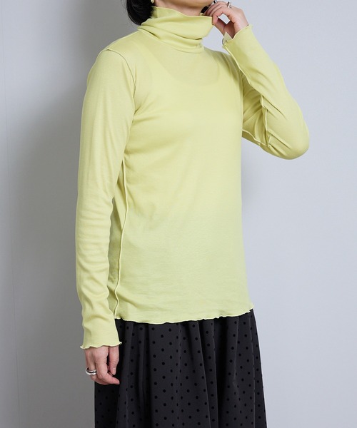 vent blanc(ヴァンブラン)の「VB:denicher デニシェ 60/2 ギザ リヨセル テレコ タートルネック(Tシャツ/カットソー・レディース・ピンク/ブラック/ホワイト/レモンイエロー・FREE)」の17枚目の写真