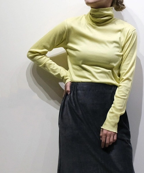 vent blanc(ヴァンブラン)の「VB:denicher デニシェ 60/2 ギザ リヨセル テレコ タートルネック(Tシャツ/カットソー・レディース・ピンク/ブラック/ホワイト/レモンイエロー・FREE)」の6枚目の写真