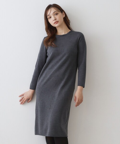 DRESSTERIOR(ドレステリア)の「ファーカラーニットワンピース(ワンピース・レディース・ブラック/グレー系その他・36/38)」の7枚目の写真