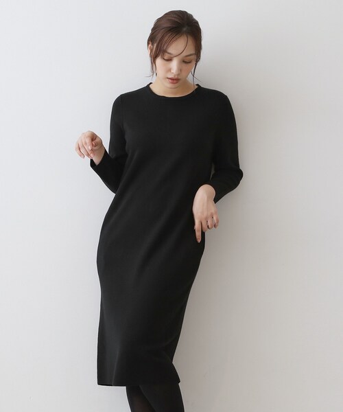 DRESSTERIOR(ドレステリア)の「ファーカラーニットワンピース(ワンピース・レディース・ブラック/グレー系その他・36/38)」の14枚目の写真
