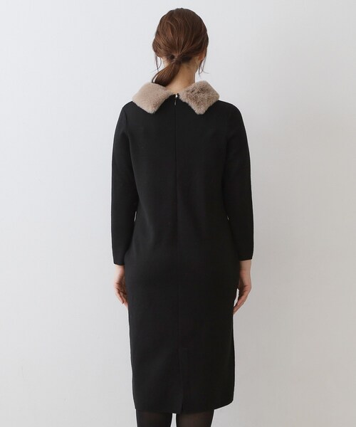 DRESSTERIOR(ドレステリア)の「ファーカラーニットワンピース(ワンピース・レディース・ブラック/グレー系その他・36/38)」の20枚目の写真