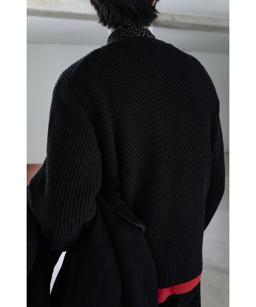YOUCHE PRET A PORTER(ユッシュプレタポルテ)の「SI DIAGONAL RIB KNIT ブラック(ニット/セーター・メンズ・その他・MEDIUM/LARGE)」の9枚目の写真