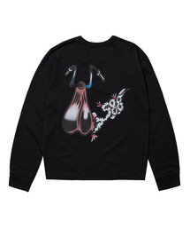 MICHAEL1991 X OLD GARAGE ボールグラフィック ロングスリーブTシャツ, ブラック