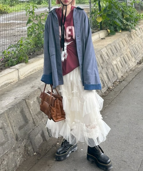 Alley Tokyo（アリートーキョー）の「フットボールプチプチ付ロンT（Tシャツ/カットソー・レディース・ネイビー/ボルドー・FREE）」の17枚目の写真
