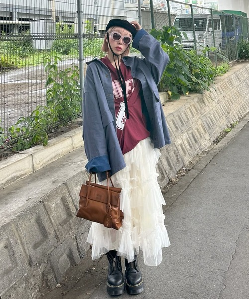 Alley Tokyo（アリートーキョー）の「フットボールプチプチ付ロンT（Tシャツ/カットソー・レディース・ネイビー/ボルドー・FREE）」の9枚目の写真