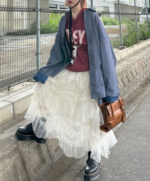 Alley Tokyo（アリートーキョー）の「フットボールプチプチ付ロンT（Tシャツ/カットソー・レディース・ネイビー/ボルドー・FREE）」の6枚目の写真