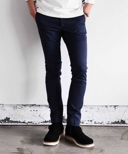 SABLE CLUTCH（セーブルクラッチ）の「WASHED STRETCH SKINNY CINO（チノパンツ・メンズ・ネイビー/ベージュ/ブラック/ホワイト・LARGE/SMALL/X-LARGE/MEDIUM）」の4枚目の写真
