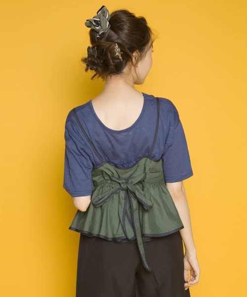 PLAIN CLOTHING（プレーンクロージング）の「バックリボンキャミソール【PLAIN CLOTHING】（キャミソール・レディース・グリーン/イエロー/ブルー・FREE）」の17枚目の写真