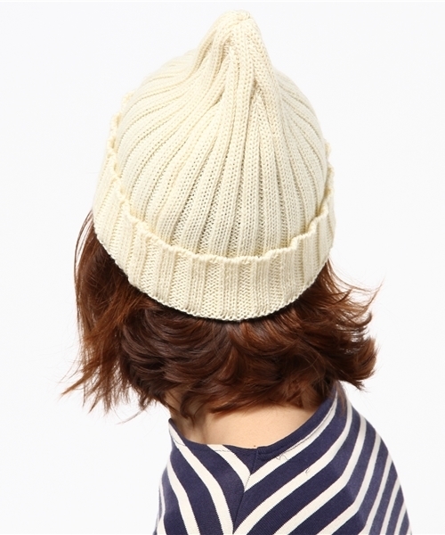 HYSTERIC GLAMOUR（ヒステリックグラマー）の「WOOL RIB KNIT ワッチキャップ（ニットキャップ/ビーニー・レディース・ホワイト/レッド/カーキ/トップグレー/ブラック・FREE）」の7枚目の写真