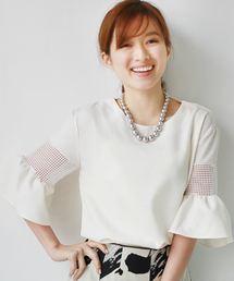 REAL CUBE | REAL CUBE メッシュフレアスリーブブラウス(シャツ/ブラウス)