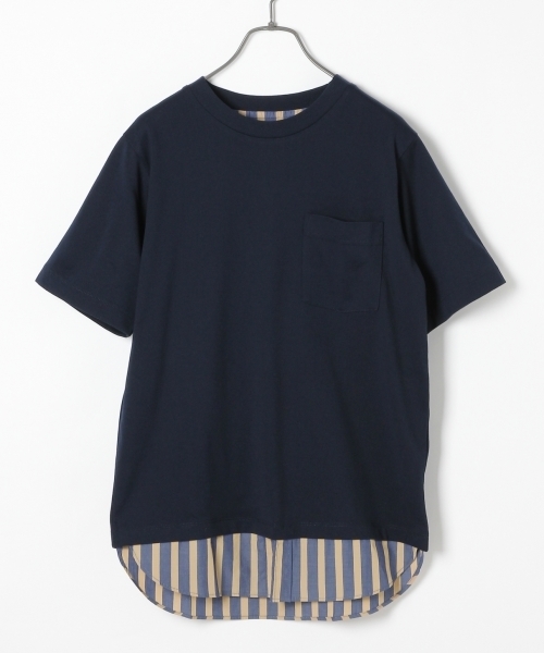 GLOBAL WORK(グローバルワーク)の「【吸水速乾】MVSシャツレイヤー半袖/740903(Tシャツ/カットソー・メンズ・ブラック/グレー/ネイビー/ホワイト/オフホワイト/イエロー/その他・MEDIUM/SMALL/LARGE/X-LARGE)」の6枚目の写真