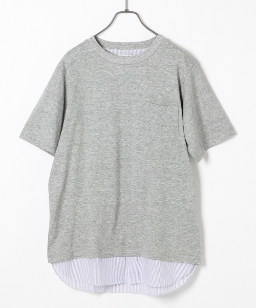 GLOBAL WORK(グローバルワーク)の「【吸水速乾】MVSシャツレイヤー半袖/740903(Tシャツ/カットソー・メンズ・ブラック/グレー/ネイビー/ホワイト/オフホワイト/イエロー/その他・MEDIUM/SMALL/LARGE/X-LARGE)」の5枚目の写真