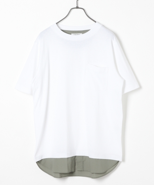 GLOBAL WORK(グローバルワーク)の「【吸水速乾】MVSシャツレイヤー半袖/740903(Tシャツ/カットソー・メンズ・ブラック/グレー/ネイビー/ホワイト/オフホワイト/イエロー/その他・MEDIUM/SMALL/LARGE/X-LARGE)」の1枚目の写真
