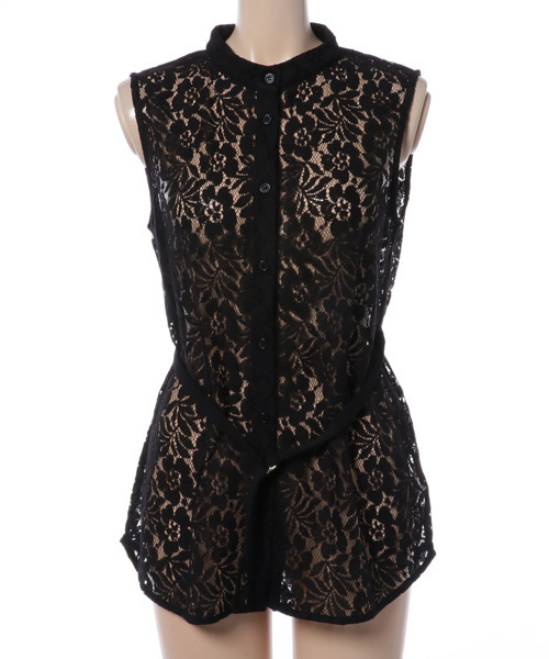 MOUSSY（マウジー）の「M BELTED LACE N/S TOPS（タンクトップ・レディース・ブラック/キャメル/ターコイズブルー/オフホワイト・FREE）」の14枚目の写真