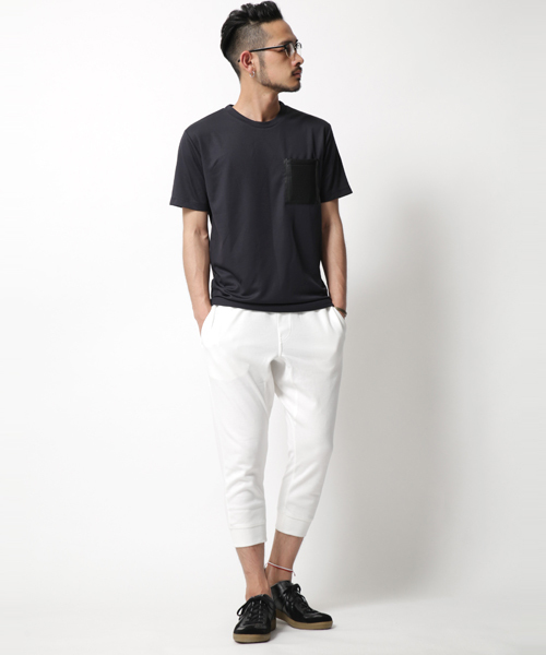 Rocky Monroe（ロッキーモンロー）の「ポンチクロップドジョガーパンツ（スウェットパンツ・メンズ・ブラック/カーキ/グレー/ホワイト/ネイビー/チャコール/グレー系その他/ベージュ/ブラック系その他/ブルー系その他/ホワイト系その他/グレー系その他2/ベージュ系その他/ブラック系その他2/グレー系その他3/グレー系その他4/ブルー系その他2/ホワイト系その他2・L/M/LL）」の19枚目の写真