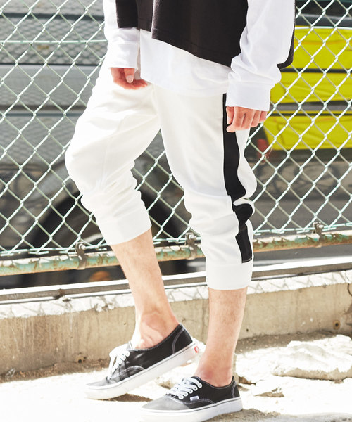 Rocky Monroe（ロッキーモンロー）の「ポンチクロップドジョガーパンツ（スウェットパンツ・メンズ・ブラック/カーキ/グレー/ホワイト/ネイビー/チャコール/グレー系その他/ベージュ/ブラック系その他/ブルー系その他/ホワイト系その他/グレー系その他2/ベージュ系その他/ブラック系その他2/グレー系その他3/グレー系その他4/ブルー系その他2/ホワイト系その他2・L/M/LL）」の3枚目の写真