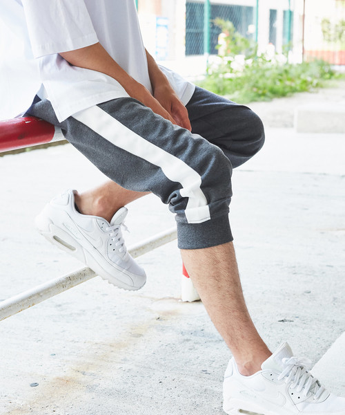 Rocky Monroe（ロッキーモンロー）の「ポンチクロップドジョガーパンツ（スウェットパンツ・メンズ・ブラック/カーキ/グレー/ホワイト/ネイビー/チャコール/グレー系その他/ベージュ/ブラック系その他/ブルー系その他/ホワイト系その他/グレー系その他2/ベージュ系その他/ブラック系その他2/グレー系その他3/グレー系その他4/ブルー系その他2/ホワイト系その他2・L/M/LL）」の10枚目の写真