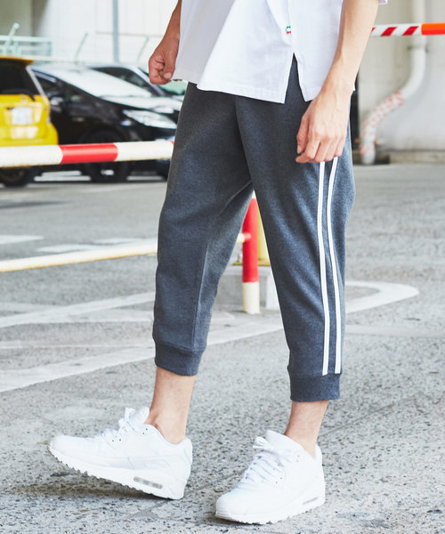 Rocky Monroe（ロッキーモンロー）の「ポンチクロップドジョガーパンツ（スウェットパンツ・メンズ・ブラック/カーキ/グレー/ホワイト/ネイビー/チャコール/グレー系その他/ベージュ/ブラック系その他/ブルー系その他/ホワイト系その他/グレー系その他2/ベージュ系その他/ブラック系その他2/グレー系その他3/グレー系その他4/ブルー系その他2/ホワイト系その他2・L/M/LL）」の11枚目の写真