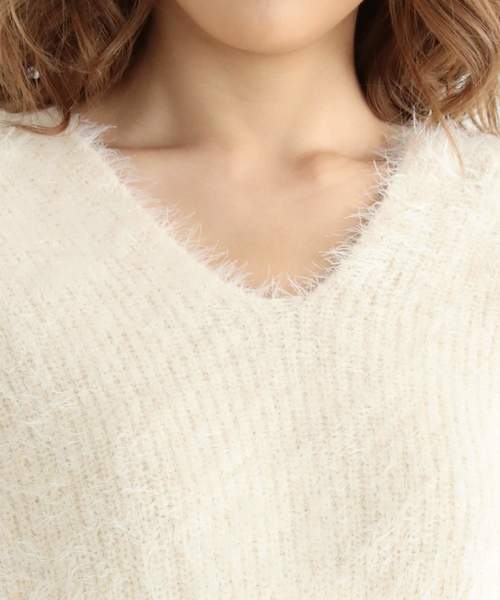Doula Doula（ドゥーラドゥーラ）の「ファーバルーンニットシャギーニット（ニット/セーター・レディース・ライトグレー/ライトベージュ/ライトピンク/ブラック/ライトブルー/レッド・FREE）」の21枚目の写真