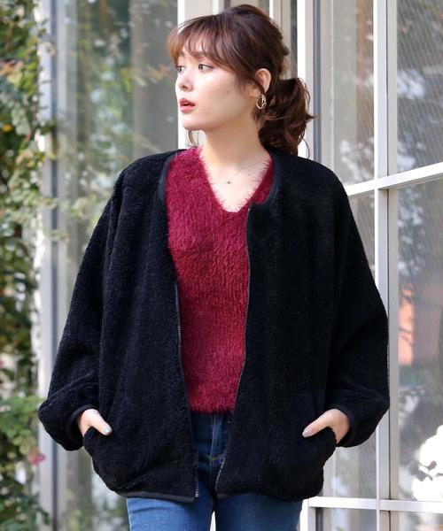 Doula Doula（ドゥーラドゥーラ）の「ファーバルーンニットシャギーニット（ニット/セーター・レディース・ライトグレー/ライトベージュ/ライトピンク/ブラック/ライトブルー/レッド・FREE）」の7枚目の写真
