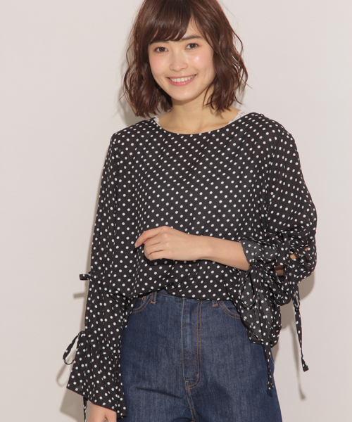 apres jour(アプレジュール)の「ドット袖リボンブラウス【ZOZOTOWN限定アイテム】(シャツ/ブラウス・レディース・ブラック/オフホワイト・フリー)」の19枚目の写真
