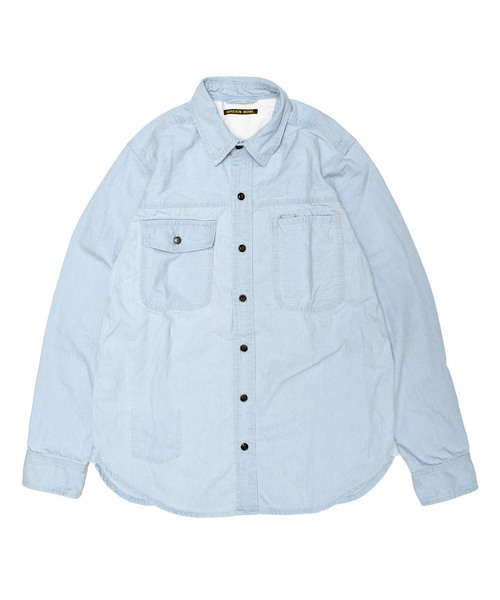 GREEN BOWL（グリーンボウル）の「GREEN BOWL 8oz Denim Bleached Shirts/グリーンボウル 8オンス デニム ブリーチ シャツ（シャツ/ブラウス・メンズ・ブルー・40/38）」の7枚目の写真