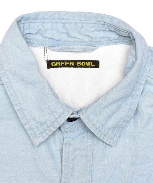 GREEN BOWL（グリーンボウル）の「GREEN BOWL 8oz Denim Bleached Shirts/グリーンボウル 8オンス デニム ブリーチ シャツ（シャツ/ブラウス・メンズ・ブルー・40/38）」の9枚目の写真