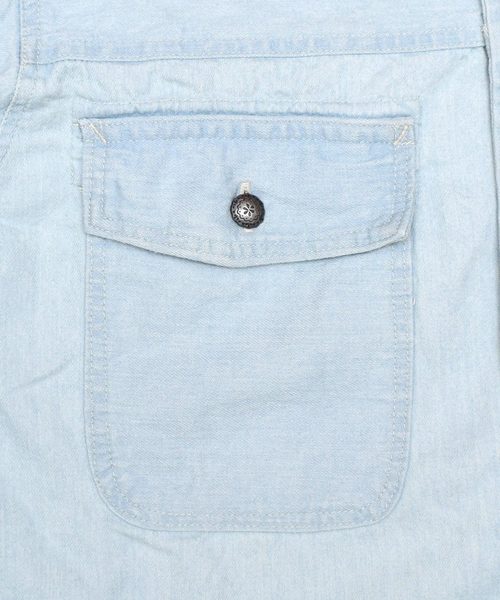 GREEN BOWL（グリーンボウル）の「GREEN BOWL 8oz Denim Bleached Shirts/グリーンボウル 8オンス デニム ブリーチ シャツ（シャツ/ブラウス・メンズ・ブルー・40/38）」の12枚目の写真