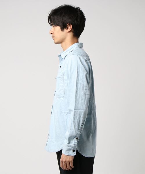 GREEN BOWL（グリーンボウル）の「GREEN BOWL 8oz Denim Bleached Shirts/グリーンボウル 8オンス デニム ブリーチ シャツ（シャツ/ブラウス・メンズ・ブルー・40/38）」の2枚目の写真