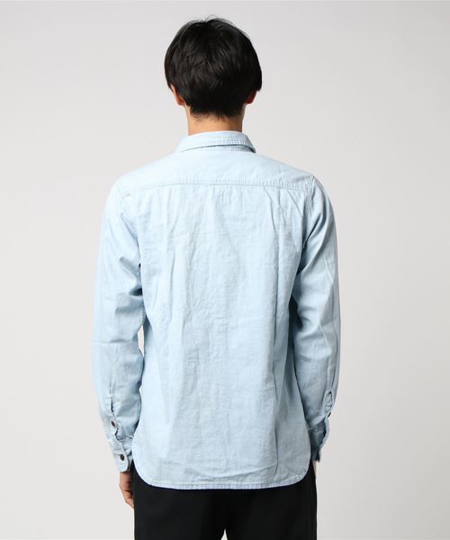 GREEN BOWL（グリーンボウル）の「GREEN BOWL 8oz Denim Bleached Shirts/グリーンボウル 8オンス デニム ブリーチ シャツ（シャツ/ブラウス・メンズ・ブルー・40/38）」の3枚目の写真