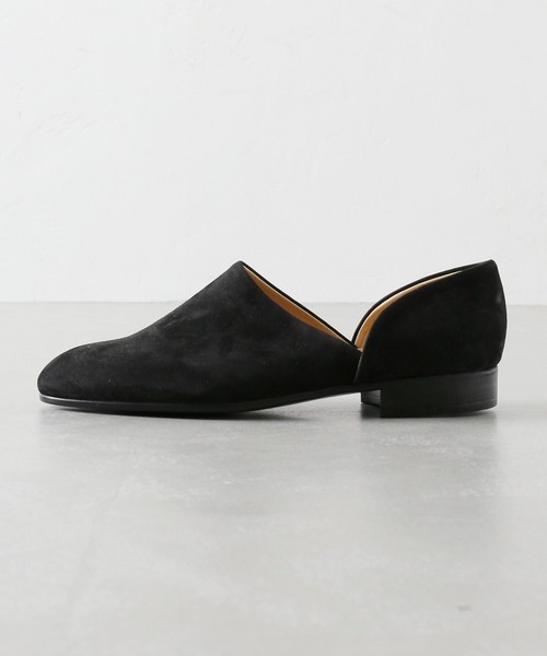 【美品】スポックハルタ　Spock 黒　スリッポン　25.5 ハルタ　レザー　1 レディース 【HARUTA】 ハルタ HEEL-UP W'S SPOCK SHOES