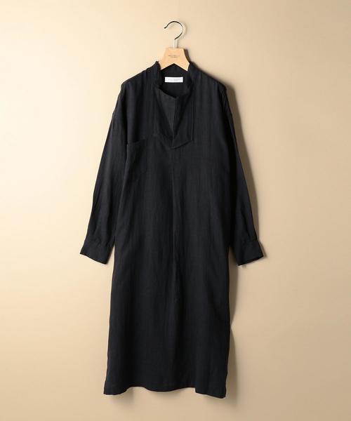 BEAUTY&YOUTH UNITED ARROWS（ビューティーアンドユースユナイテッドアローズ）の「BY ヨークネックロングスリーブワンピース（ワンピース・レディース・ネイビー/オリーブ・FREE）」の4枚目の写真