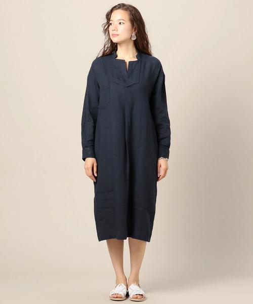 BEAUTY&YOUTH UNITED ARROWS（ビューティーアンドユースユナイテッドアローズ）の「BY ヨークネックロングスリーブワンピース（ワンピース・レディース・ネイビー/オリーブ・FREE）」の7枚目の写真