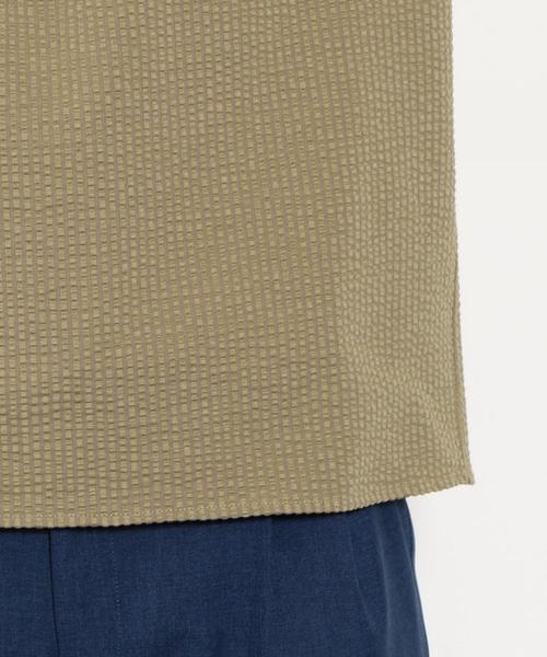 green label relaxing（グリーンレーベルリラクシング）の「D サッカーストライプ ソデツイスト カットソー ◆（Tシャツ/カットソー・レディース・ベージュ/ダークグリーン/ネイビー・FREE）」の10枚目の写真