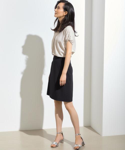 green label relaxing（グリーンレーベルリラクシング）の「D サッカーストライプ ソデツイスト カットソー ◆（Tシャツ/カットソー・レディース・ベージュ/ダークグリーン/ネイビー・FREE）」の16枚目の写真