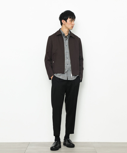 STUDIOUS(ステュディオス)の「【STUDIOUS】ブライトクロスショートジップブルゾン(ブルゾン・メンズ・ブラック/ベージュ/ネイビー/ブラウン/カーキ・1/2/3)」の14枚目の写真