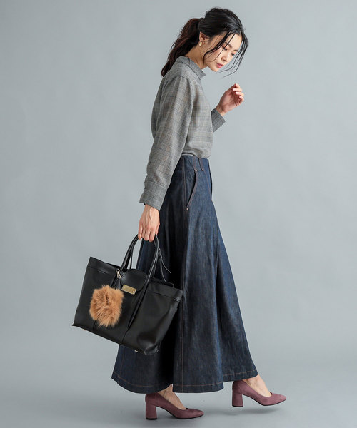 RIVE DROITE（リヴドロワ）の「デニムタックロングスカート（デニムスカート・レディース・グレー/ネイビー・SMALL/MEDIUM）」の8枚目の写真