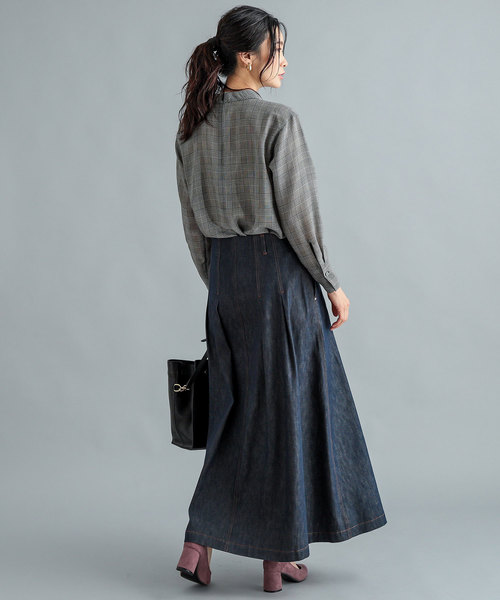 RIVE DROITE（リヴドロワ）の「デニムタックロングスカート（デニムスカート・レディース・グレー/ネイビー・SMALL/MEDIUM）」の9枚目の写真