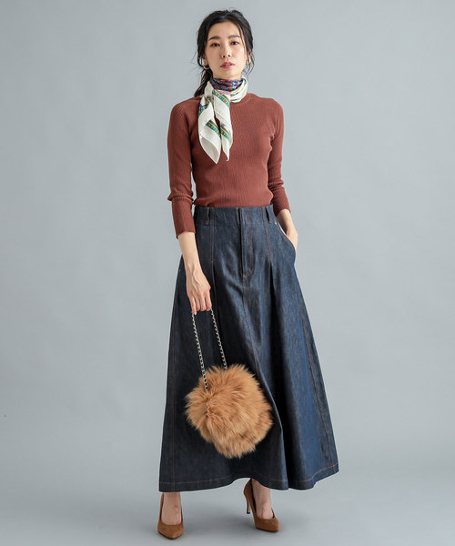 RIVE DROITE（リヴドロワ）の「デニムタックロングスカート（デニムスカート・レディース・グレー/ネイビー・SMALL/MEDIUM）」の12枚目の写真