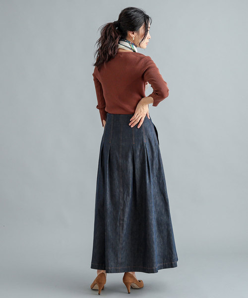 RIVE DROITE（リヴドロワ）の「デニムタックロングスカート（デニムスカート・レディース・グレー/ネイビー・SMALL/MEDIUM）」の14枚目の写真