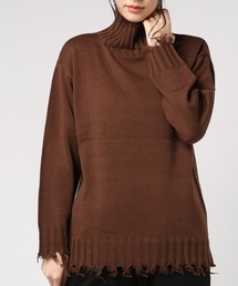 And A アンドエー / ダメージ加工ハイネックプルオーバーニット セーター