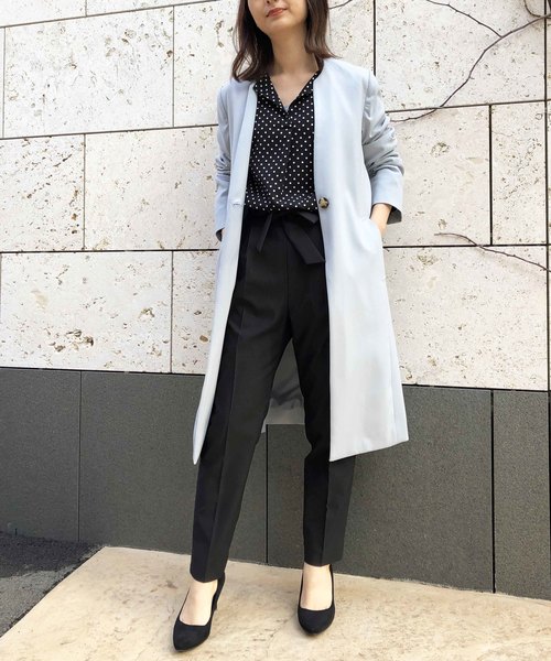 PICCIN（ピッチン）の「カラーレスロングコート（ノーカラージャケット