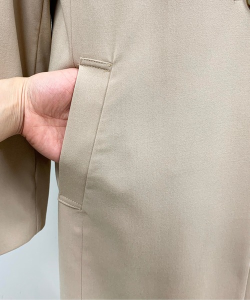 PICCIN（ピッチン）の「カラーレスロングコート（ノーカラージャケット・レディース・ベージュ/ネイビー/サックスブルー/グリーン・MEDIUM/LARGE/L/M）」の20枚目の写真
