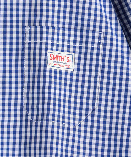 coen（コーエン）の「SMITH別注ショールカラー半袖ワークシャツ(その他1⇒WEB限定カラー)（シャツ/ブラウス・メンズ・ホワイト/その他/コバルトブルー/ネイビー・LARGE/SMALL/MEDIUM/X-LARGE）」の18枚目の写真