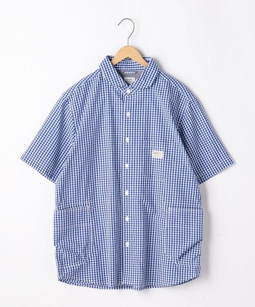 coen（コーエン）の「SMITH別注ショールカラー半袖ワークシャツ(その他1⇒WEB限定カラー)（シャツ/ブラウス・メンズ・ホワイト/その他/コバルトブルー/ネイビー・LARGE/SMALL/MEDIUM/X-LARGE）」の12枚目の写真