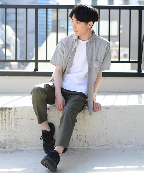 coen（コーエン）の「SMITH別注ショールカラー半袖ワークシャツ(その他1⇒WEB限定カラー)（シャツ/ブラウス・メンズ・ホワイト/その他/コバルトブルー/ネイビー・LARGE/SMALL/MEDIUM/X-LARGE）」の14枚目の写真